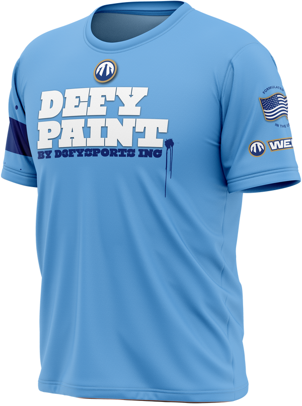 WEPNZ X DEFY PAINT (BABY BLUE) TECH SHIRT