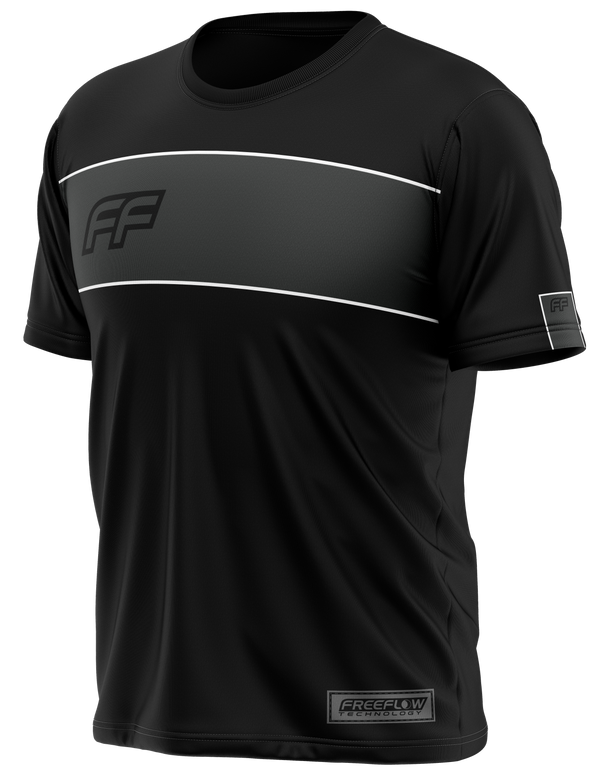 Freeflow Black Grey Stripe Tech Shirt