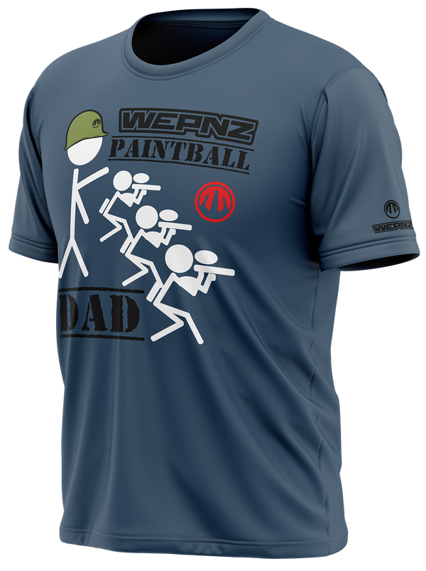 Paintball Dad Blue Tech Shirt