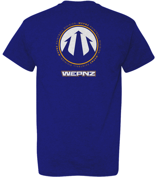 Wepnz (Blue) Circle Logo Cotton Blend T-Shirt